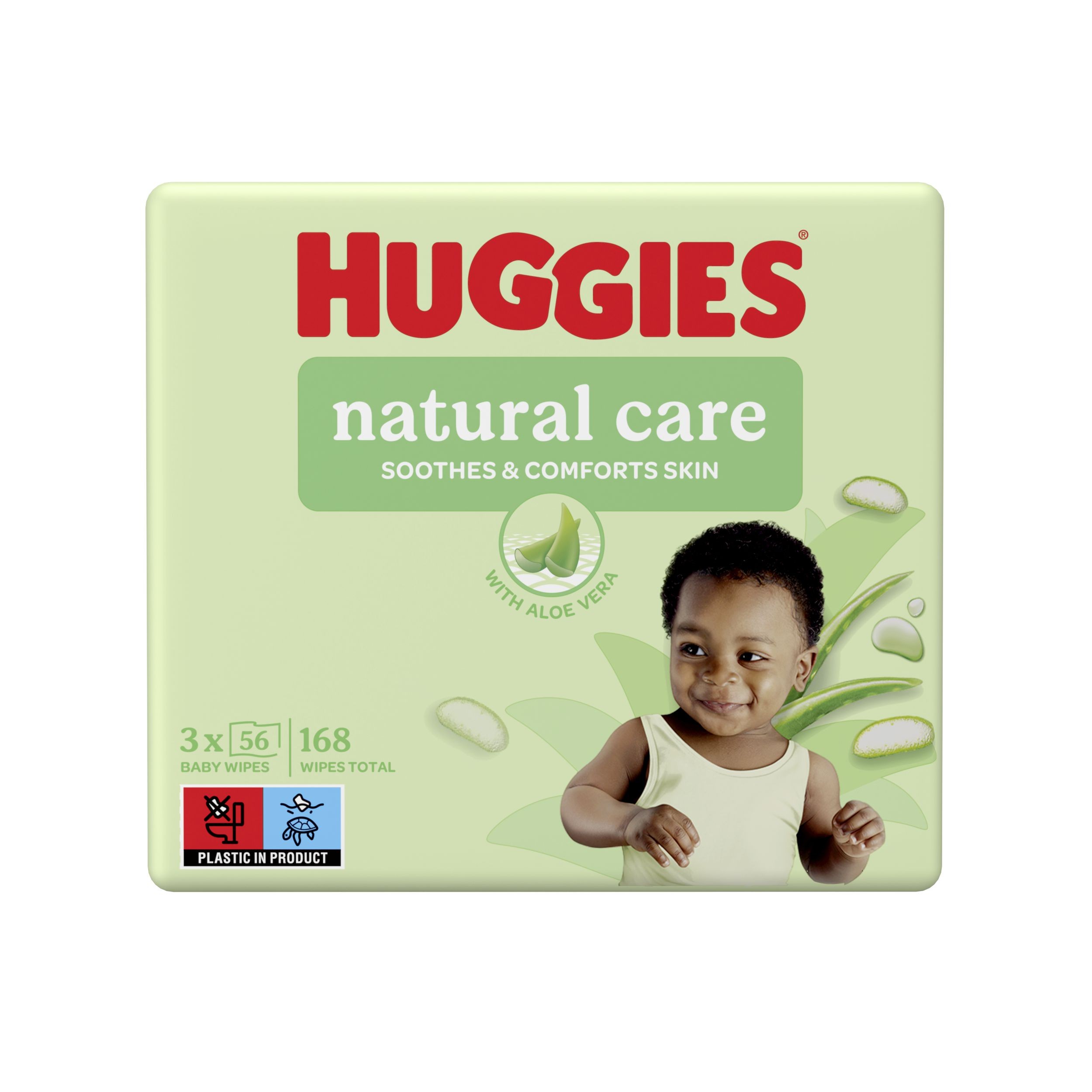 HUGGIES® Natural Care dětské utěrky 3 x 56 ks