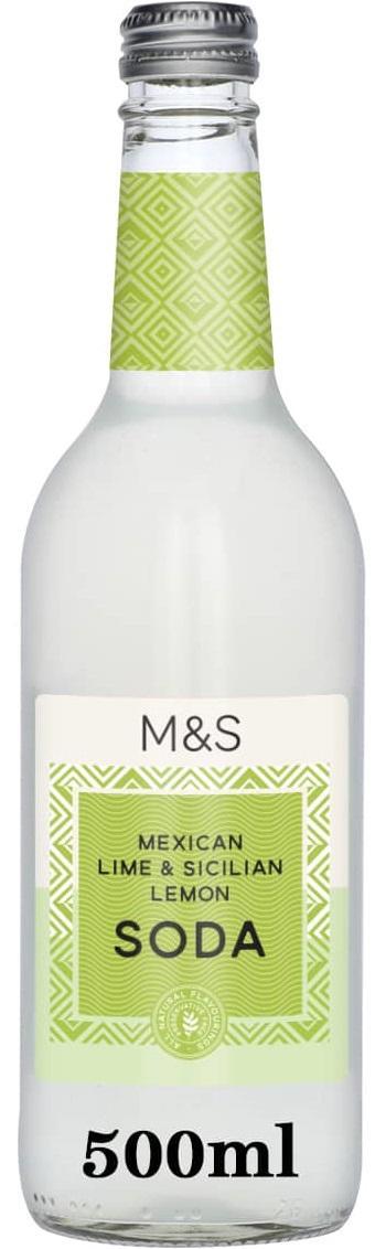 Marks & Spencer Přírodní pramenitá voda s limetkovou a citronovou šťávou, perlivá