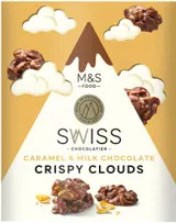 Marks & Spencer Mléčná čokoláda s mandlovým nugátem se slaným karamelem a kukuřičnými lupínky