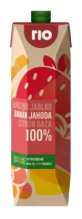 Rio 100% ovocný mix s jahodou a banánem 1L