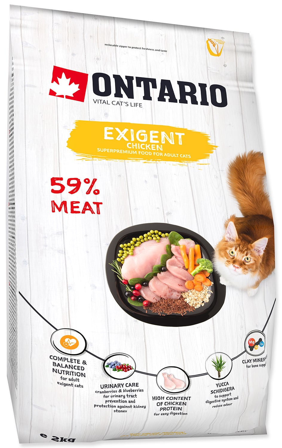 Ontario Exigent Granule s kuřecím pro kočky