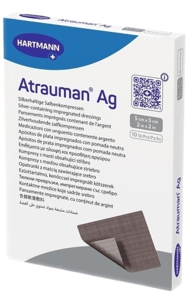 KRYTÍ S MASTÍ A STŘÍBREM ATRAUMAN AG 5X5CM,10KS