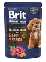 Brit Premium by Nature Dog, Fillets in Gravy with Beef & Carrot 85 g