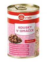 Váš výběr kousky kočka hovězí omáčka 415g