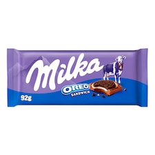 Milka čokoláda Oreo Sandwich mléčná čokoláda a sušenky 92g