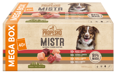 Propesko Mistr kapsičky pro psy, maso omáčka, 40x85g