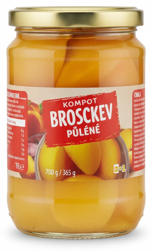 Kompot broskve půlené