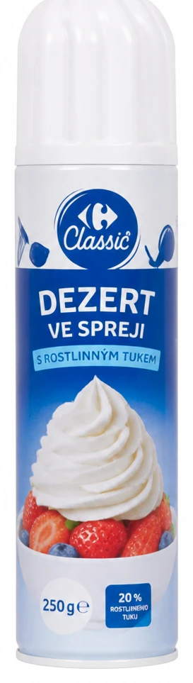Dezert ve spreji s rostlinným tukem