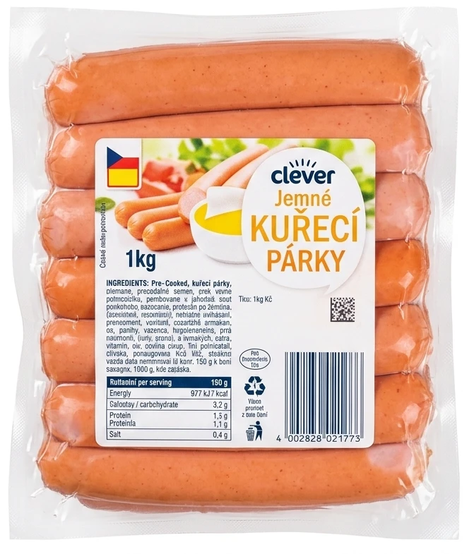Clever Jemné kuřecí párky