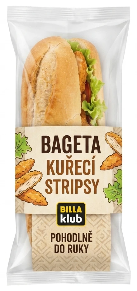 BILLA Ready Bageta kuřecí stripsy