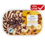 Mražený krém banánový s polevou s čokoládovou příchutí a kousky čokolády 900ml
