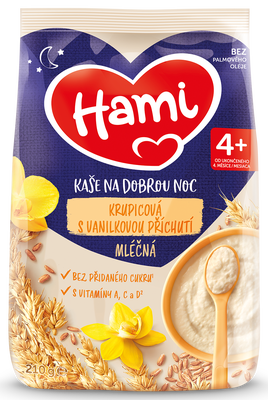 Hami Mléčná  krupicová kaše na dobrou noc s Vanilkovou příchutí