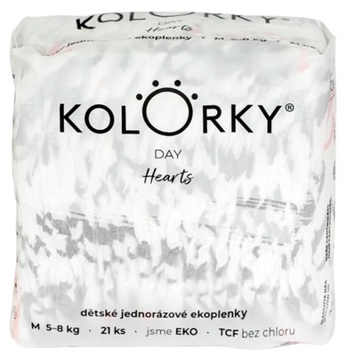 Kolorky Day Jednorázové eko plenky srdce M (5-8 kg)