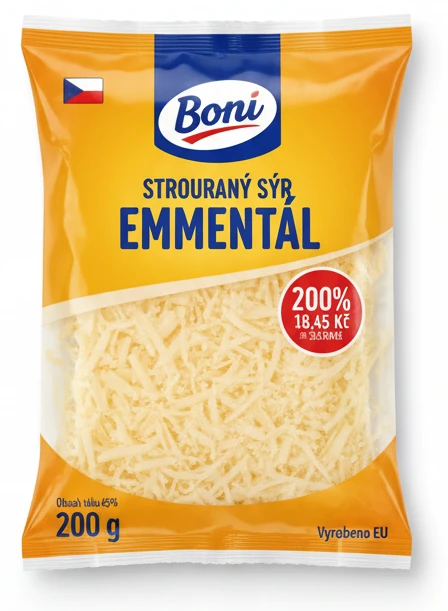 Strouhaný sýr Emmentál Boni