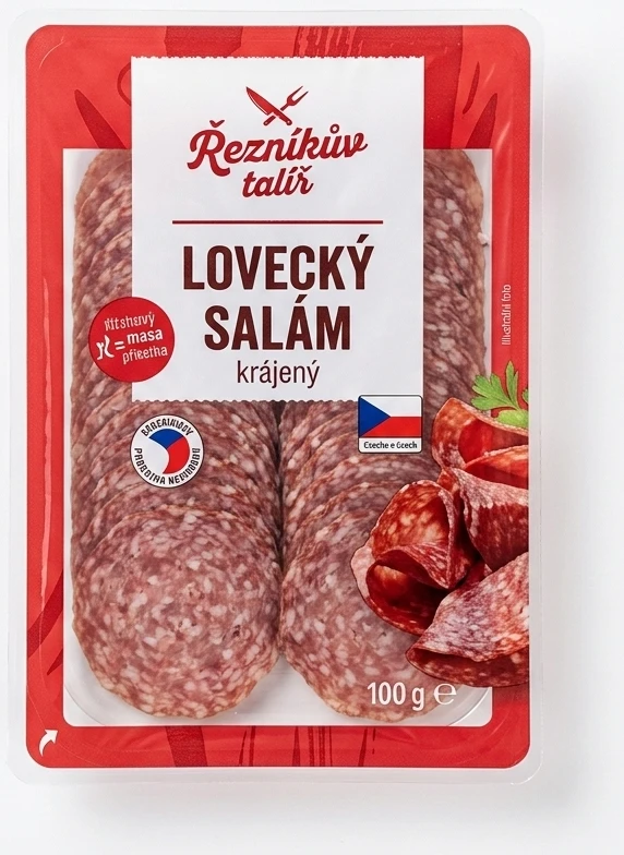 Lovecký salám Řezníkův talíř krájený