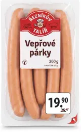 Vepřové párky Řezníkův talíř
