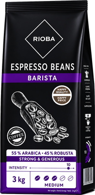 Rioba XXL Silver 55% Arabica zrnková káva