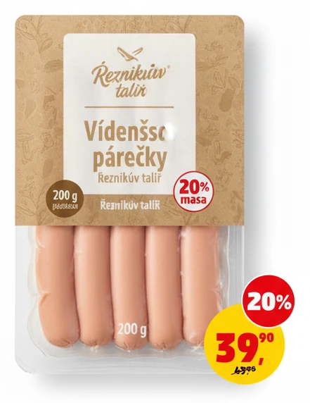 Vídeňské párečky Řezníkův talíř