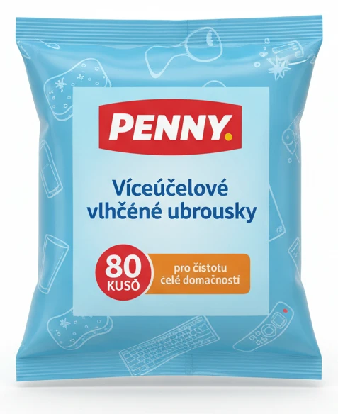 Víceúčelové vlhčené ubrousky Penny