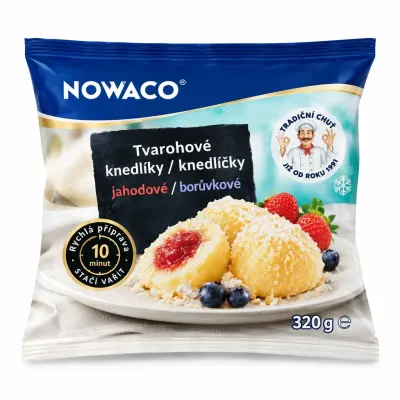 NOWACO Tvarohové knedlíky jahodové/borůvkové