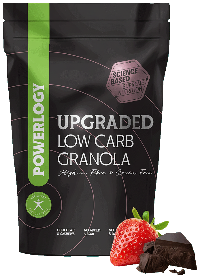 Powerlogy Upgraded low carb granola čokoláda a jahoda