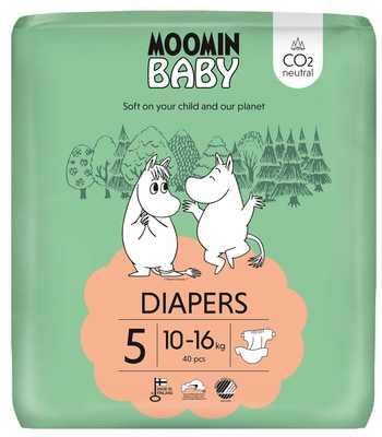 Moomin baby Maxi eko pleny, vel. 5 (10–16 kg)