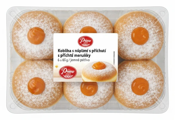 Kobliha s náplní s příchutí meruňky