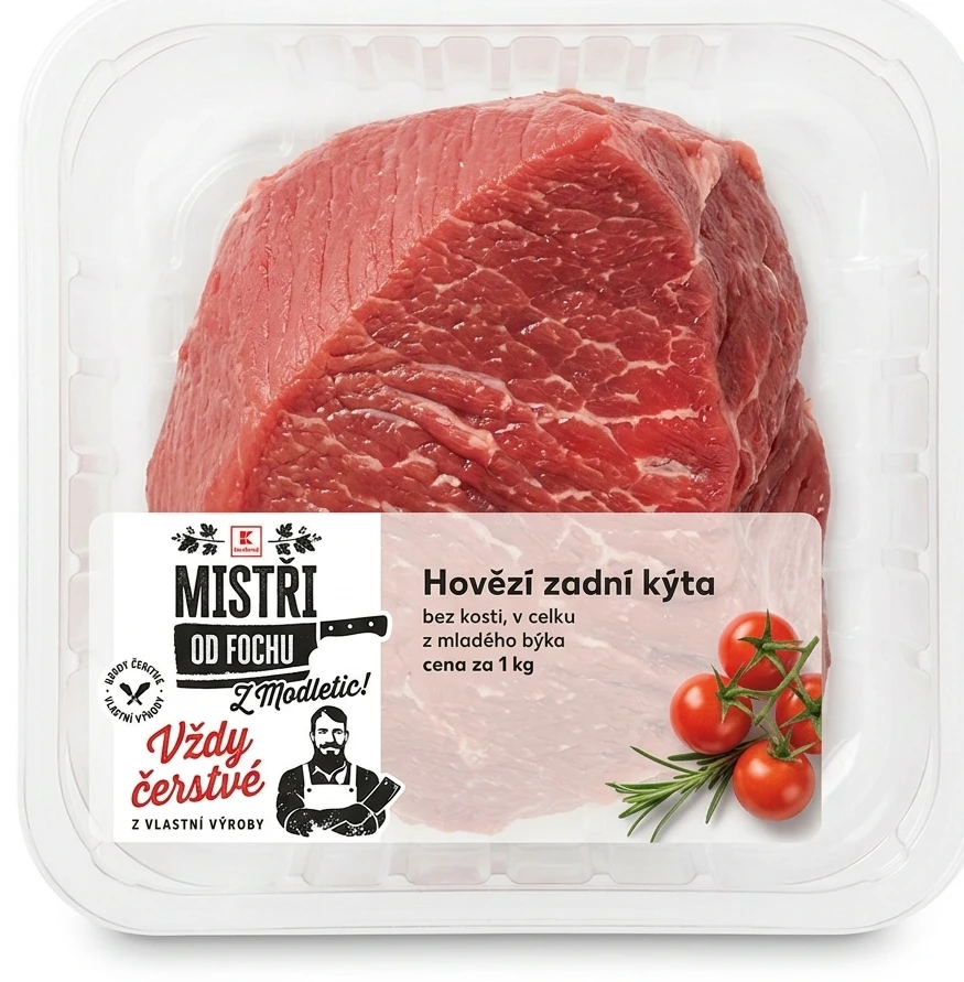 Hovězí zadní kýta bez kosti, v celku z mladého býka