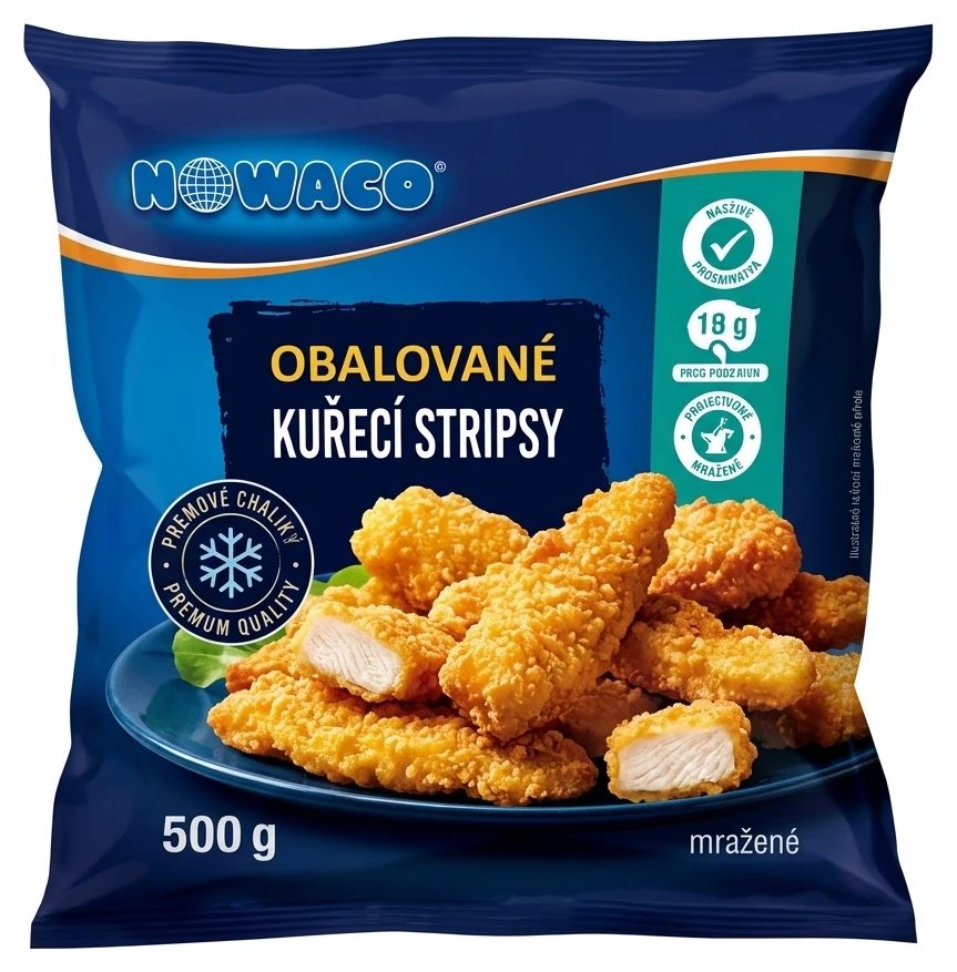 Obalované kuřecí stripsy Nowaco mražené