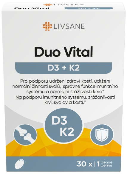 LIVSANE Duo Vital D3+K2 tob.30