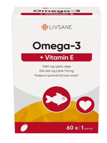 LIVSANE Omega-3 + Vitamin E tob.60