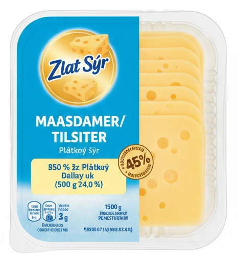 Maasdamer/Tilsiter Plátkový sýr