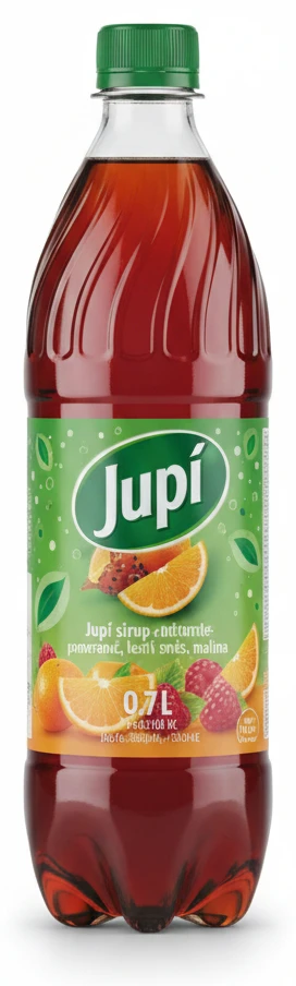 Jupí Sirup pomeranč, lesní směs, malina