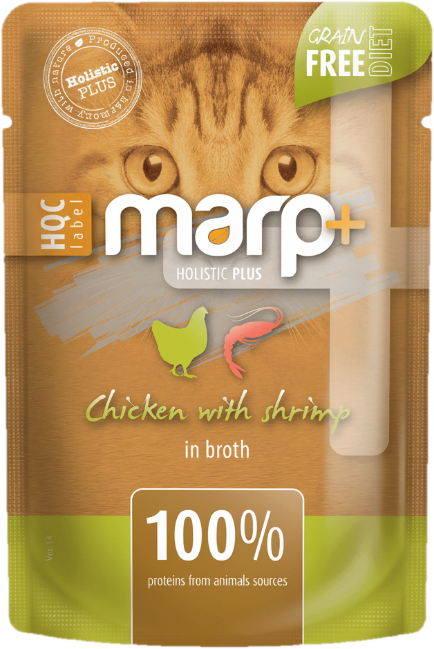 Marp Holistic Plus kapsička pro kočky – kuře s krevetami ve vývaru