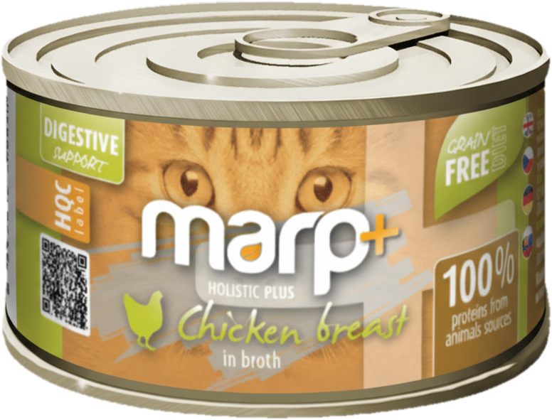 Marp Holistic Plus konzerva pro kočky – kuřecí prsa ve vývaru