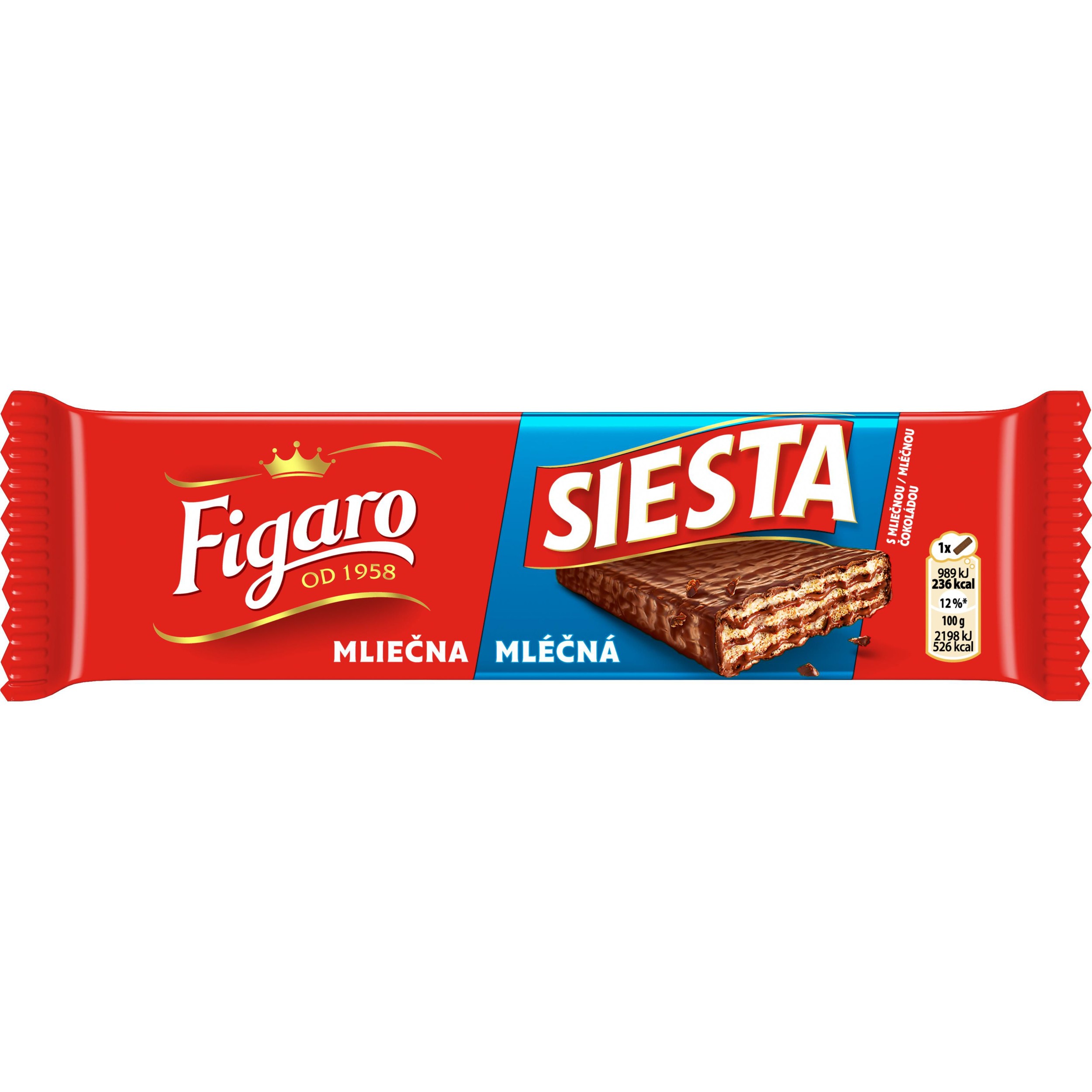 Figaro Siesta oplatka s kakaovou náplní, mléčná čokoláda 45g