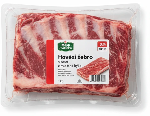 Hovězí žebro s kostí z mladého býka