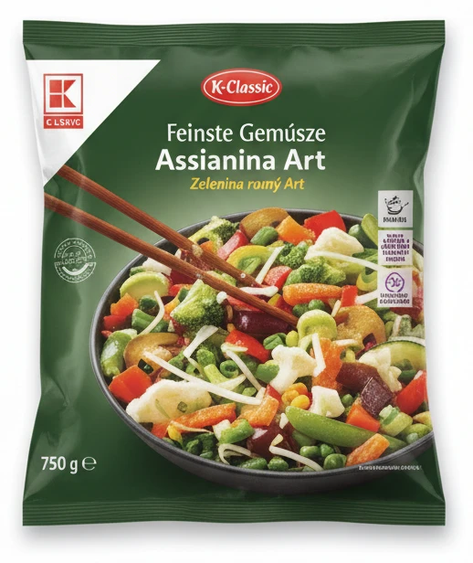 Zelenina na pánev různé druhy