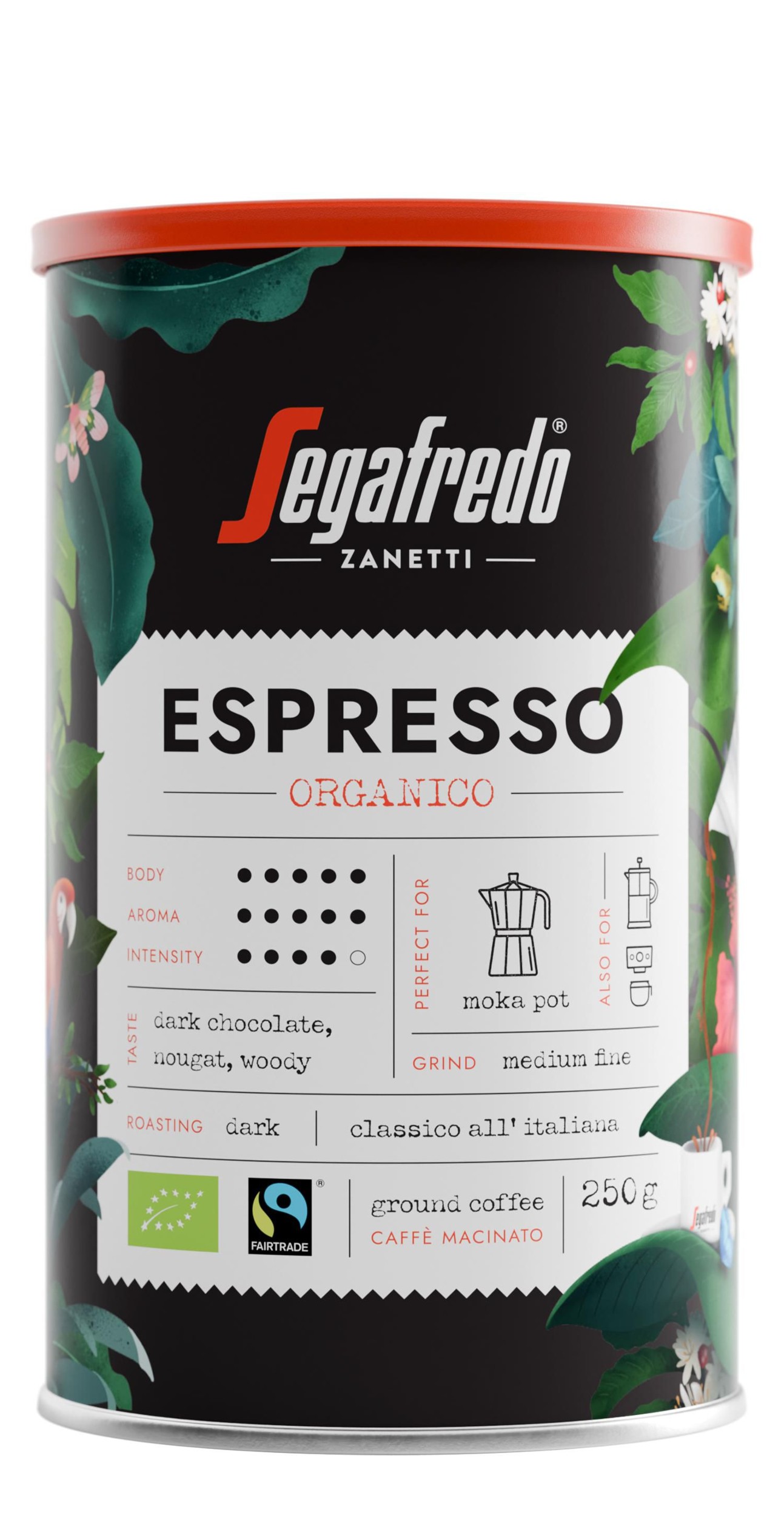 Segafredo Espresso Organico mletá káva 250 g