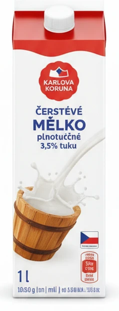 Čerstvé mléko plnotučné 3,5% Karlova Koruna