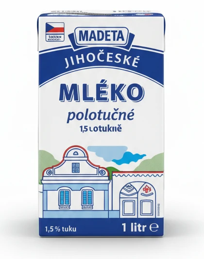Trvanlivé jihočeské mléko polotučné