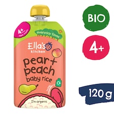 Ella's Kitchen Bio dětská rýže, hruška a broskve 120g
