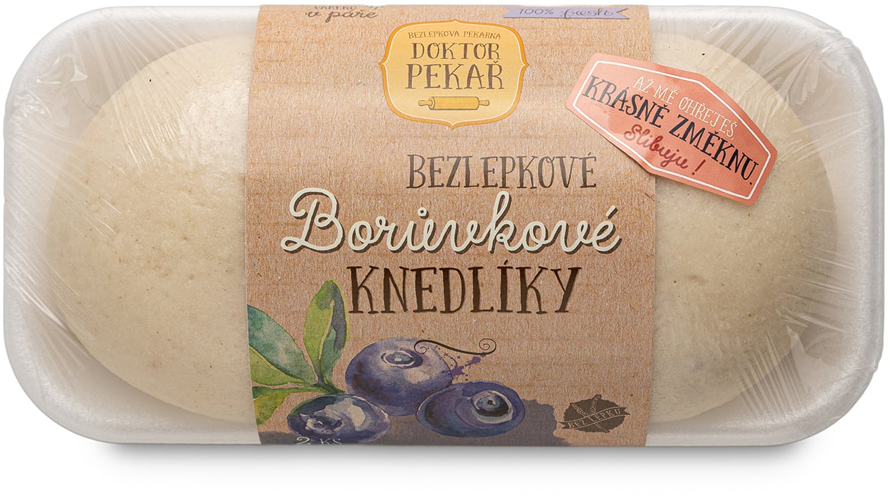 Doktor Pekař Bezlepkové borůvkové knedlíky kynuté, 2 ks