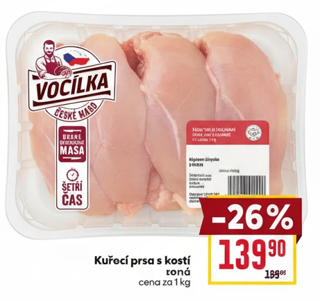 Kuřecí prsa s kostí