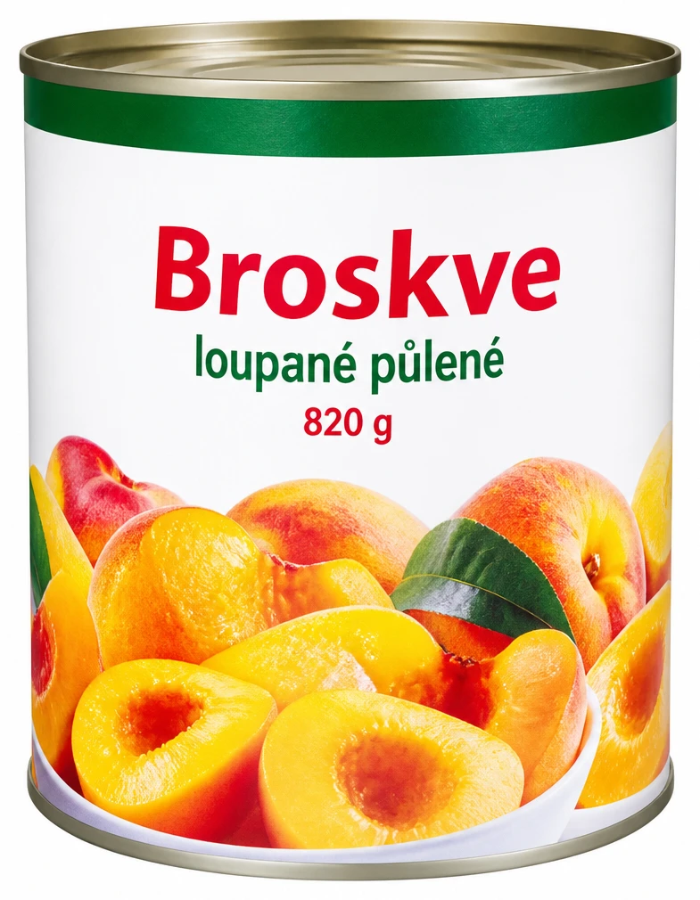 Broskve loupané půlené