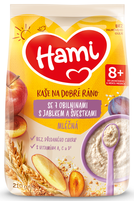Hami Mléčná kaše se 7 obilninami, Jablkem a švestkami