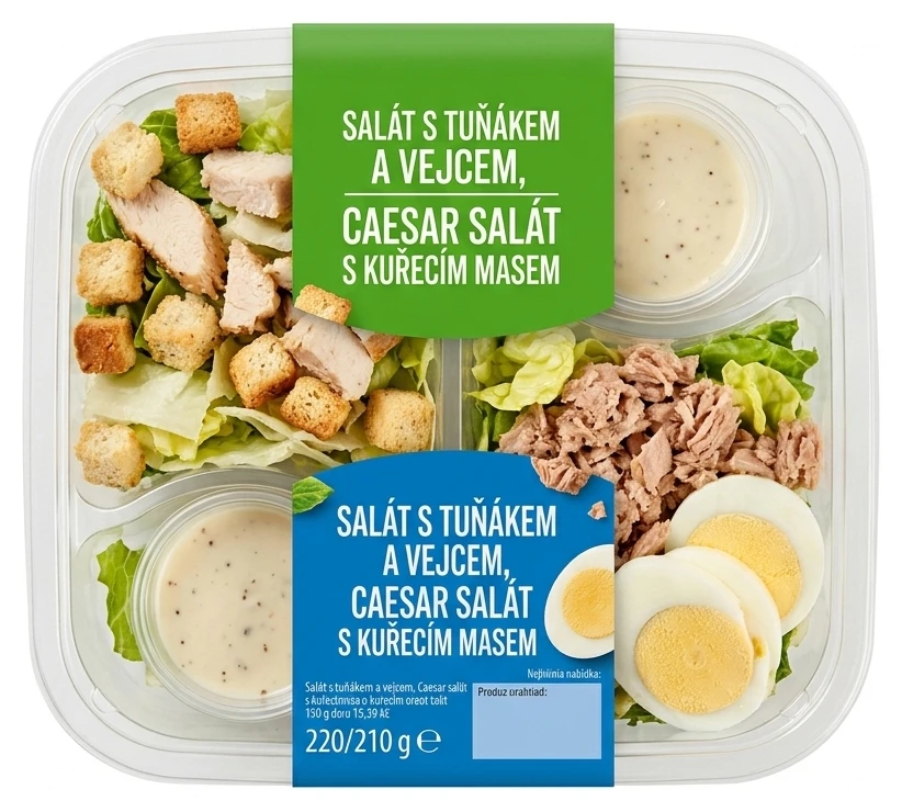 Salát s tuňákem a vejcem, Caesar salát s kuřecím masem