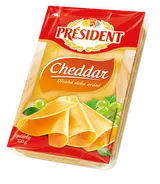 Président Cheddar plátkový sýr