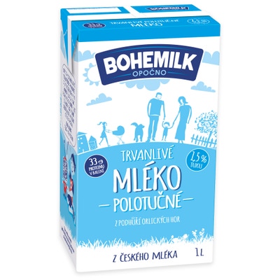 Bohemilk Trvanlivé mléko z podhůří Orlických hor - polotučné (1,5%)