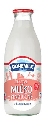 Bohemilk Opočenské čerstvé mléko plnotučné ve skle 3,5%
